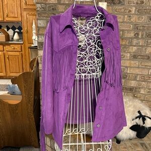 We The Free Vegan Leather Jacket in Purple